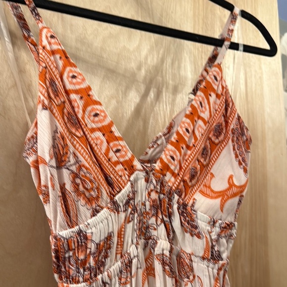 Bohemian Orange and Cream Babydoll Dress. Select Item 3/$25. - Picture 12 of 12